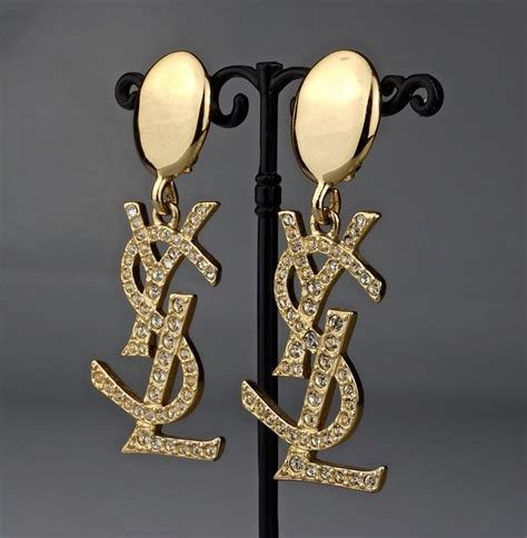 ysl esrrings|YSL rhinestone earrings.